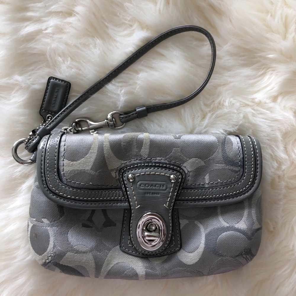 Coach Grey Wristlet